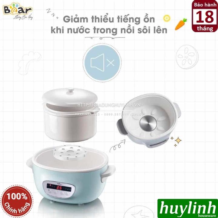 Nồi nấu chậm, chưng yến, nấu cách thuỷ Bear SUBE003 - 2.5 lít - Kèm xửng hấp + 4 thố nhỏ 6