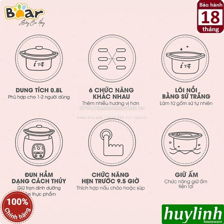 Nồi nấu chậm, chưng yến, nấu cách thuỷ Bear SUBE001 - Kèm xửng hấp 2