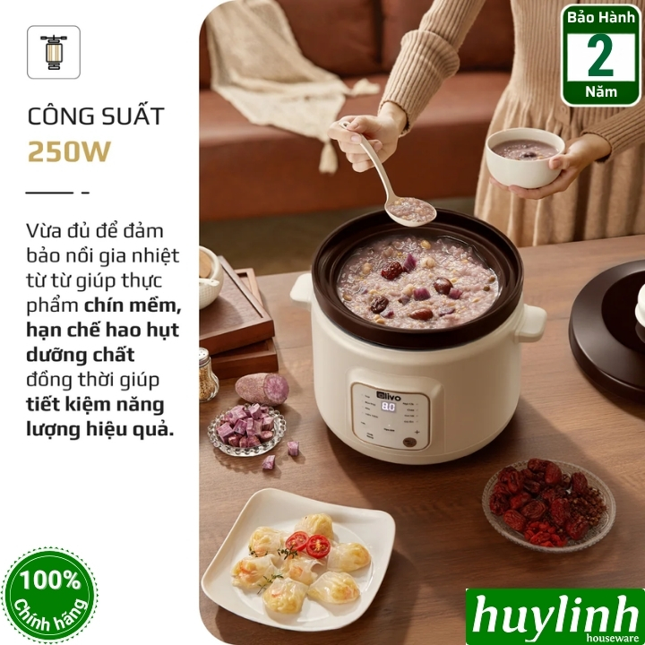 Nồi nấu cháo chậm điện tử Olivo OSC30 - 3 lít - 9 menu 6