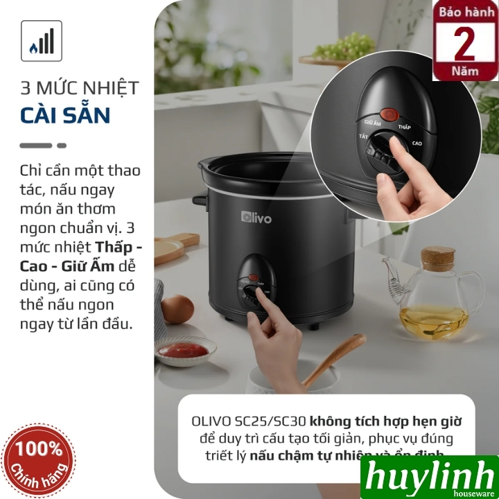 Nồi nấu chậm OLIVO SC25 (2.5L) và OLIVO SC30 (3L) 3