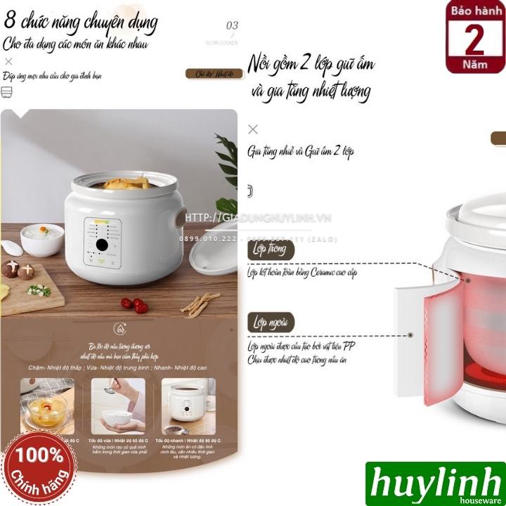 Nồi nấu cháo chậm điện tử Bennix BN-30SLC - 3 lít - 8 chức năng - 3 tốc độ nấu 3