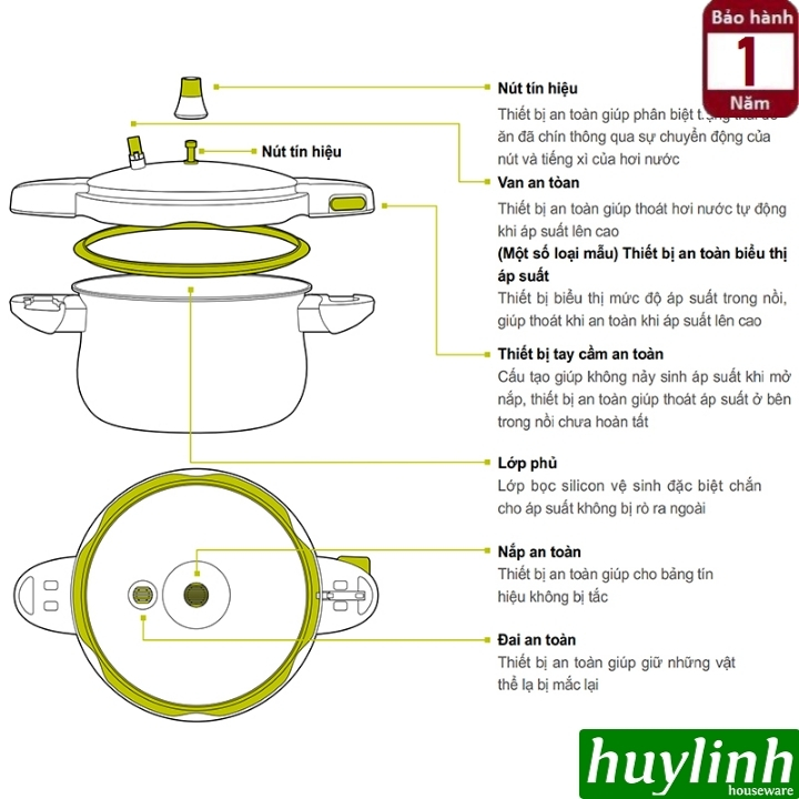 Nồi áp suất nhôm Hard Anodizing Hàn Quốc đáy từ PoongNyun BEDPC-06(IH) - 3.5 lít 2