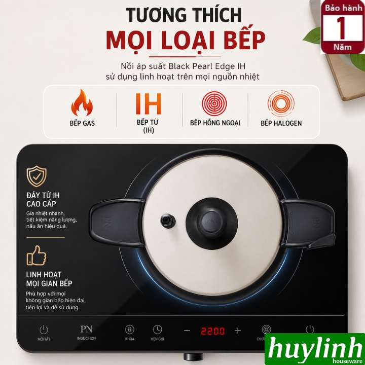 Nồi áp suất nhôm Hard Anodizing Hàn Quốc đáy từ PoongNyun BEDPC-06(IH) - 3.5 lít 4