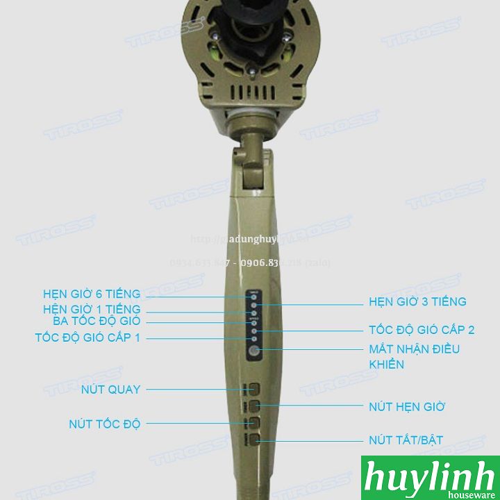 Quạt cây đứng Tiross TS9184 - Malaysia - Có Remote 3