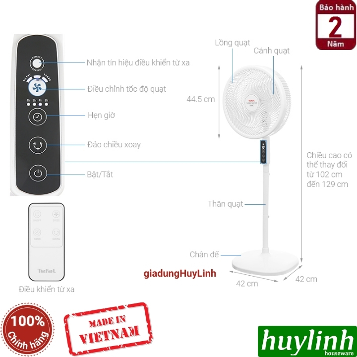 Quạt đứng TB Silence Plus Tefal VH689690 2