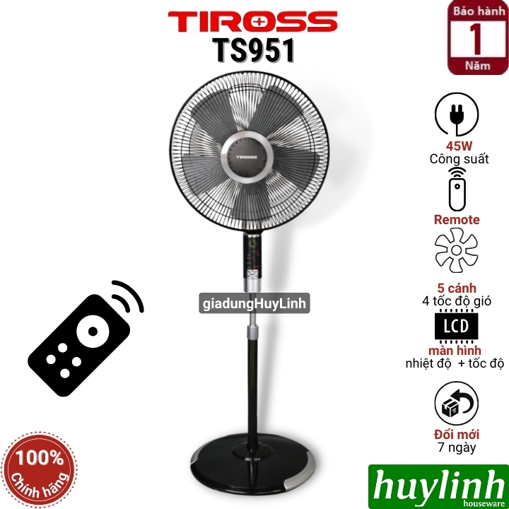 Quạt cây có điều khiển Tiross TS951