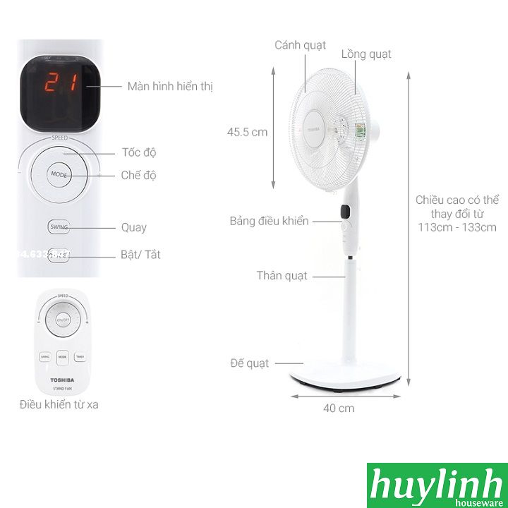 quạt đứng toshiba f-lsd10 2