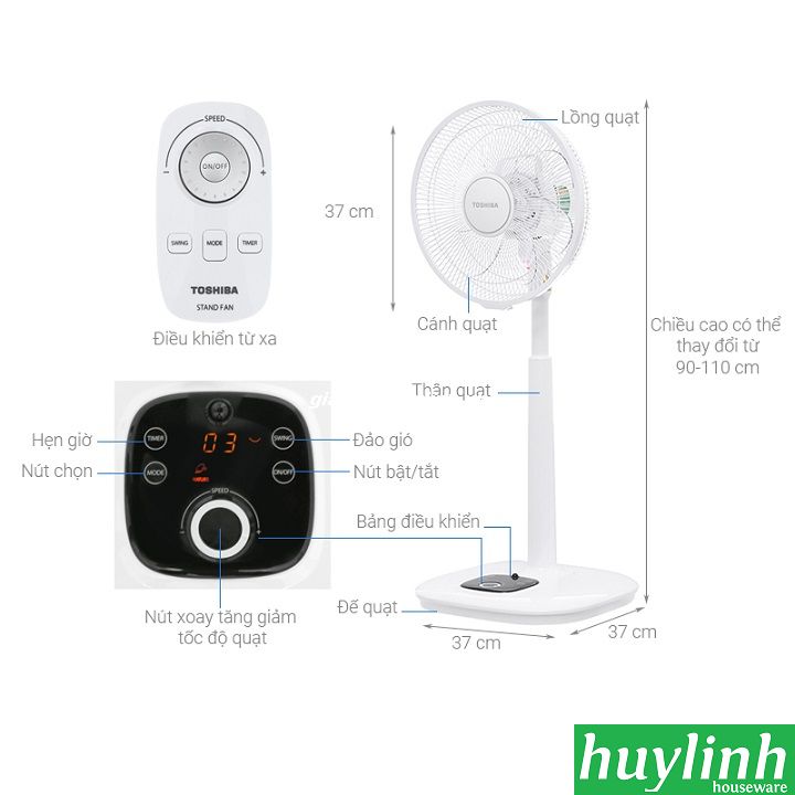 quạt đứng toshiba F-lsd20(W)vn 2