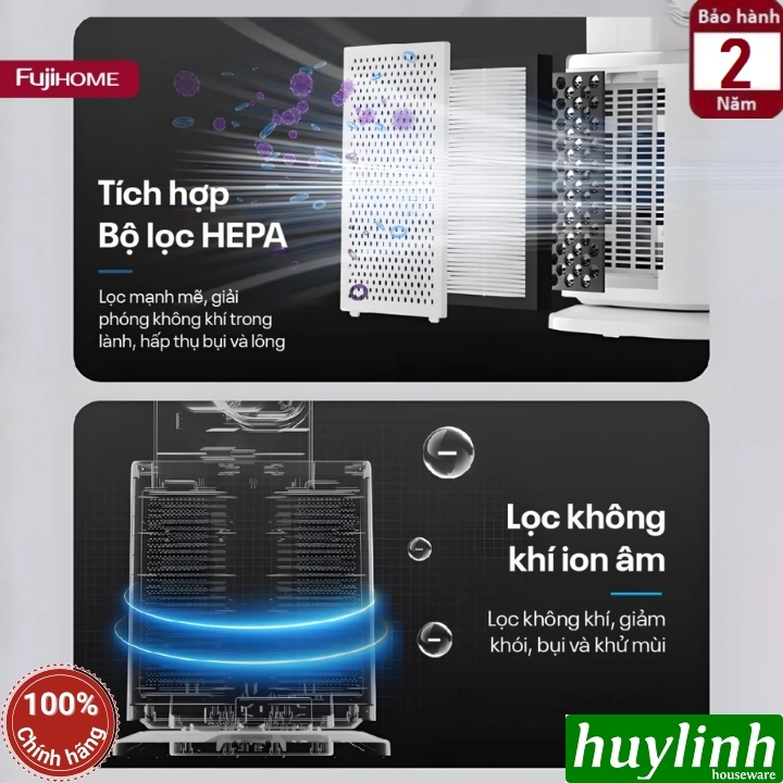 Quạt không cánh - lọc không khí FujiHome BF-05R-HEPA 6