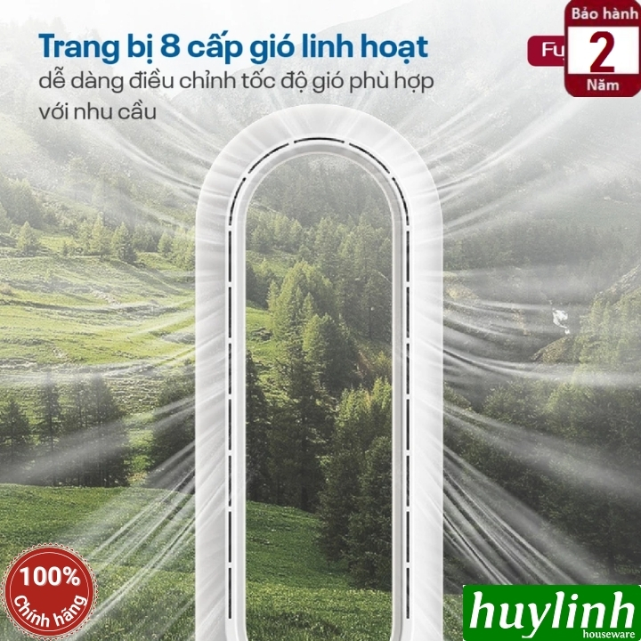 Quạt không cánh - lọc không khí khử khuẩn ion và UV FujiHome BF18 - Điều khiển APP wifi 6