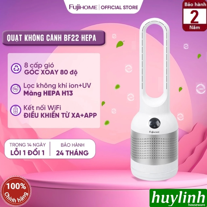 Quạt không cánh Fujihome BF22-HEPA