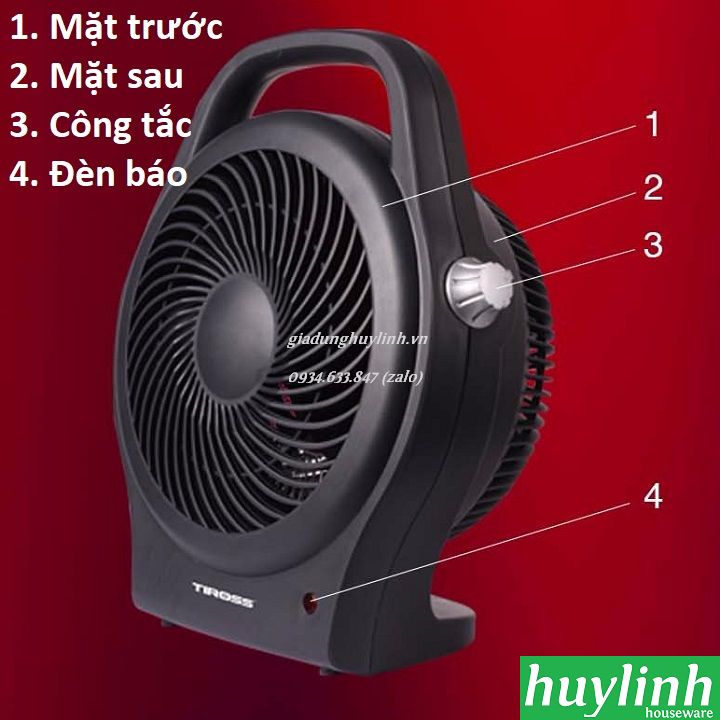 Quạt sưởi 2 chiều Tiross TS9441 4