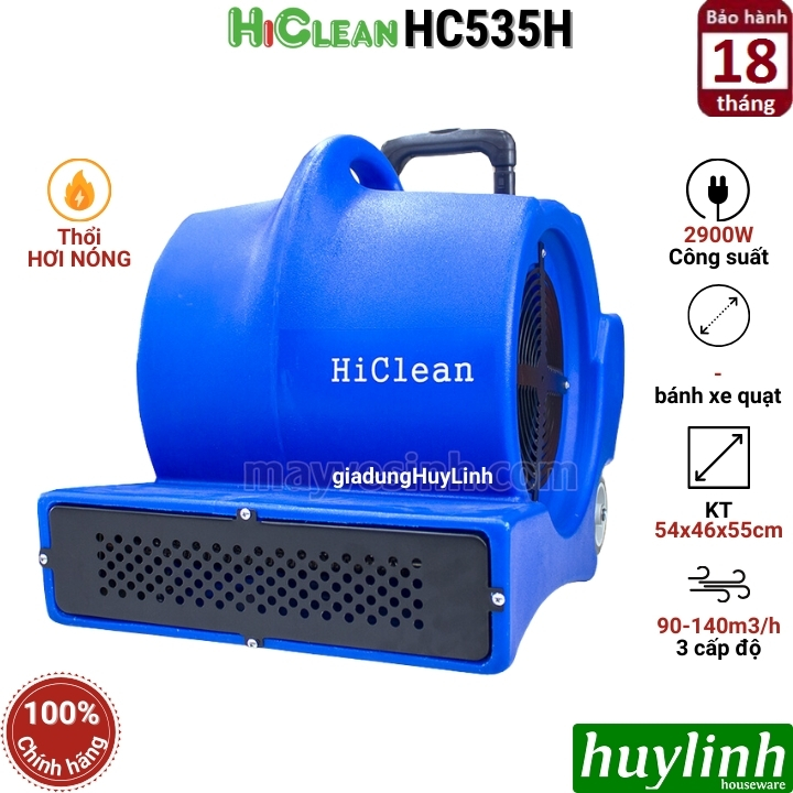 Quạt thổi sàn hơi nóng HiClean HC535H - 2900W - 2 chức năng