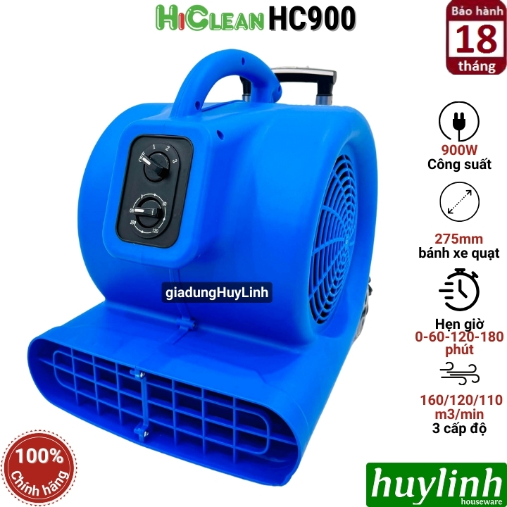 Quạt thổi sàn - thảm Hiclean HC900 - 900W - có chức năng hẹn giờ