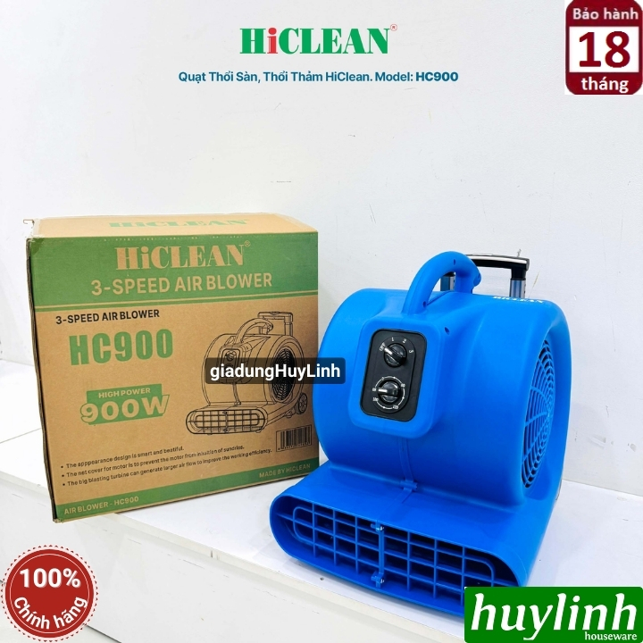 Quạt thổi sàn - thảm Hiclean HC900 - 900W - có chức năng hẹn giờ 3