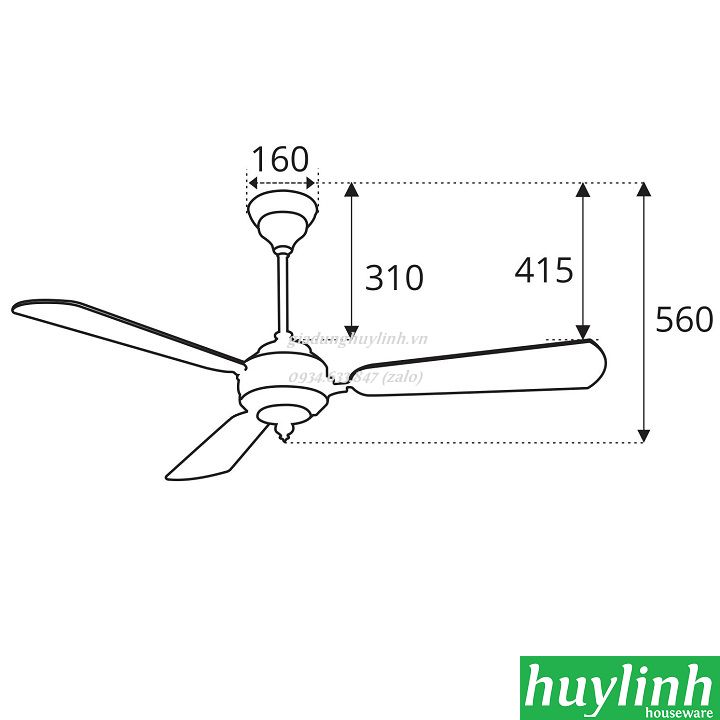 Quạt trần cánh gỗ kiểu cổ điển Sinwa S138-W 2