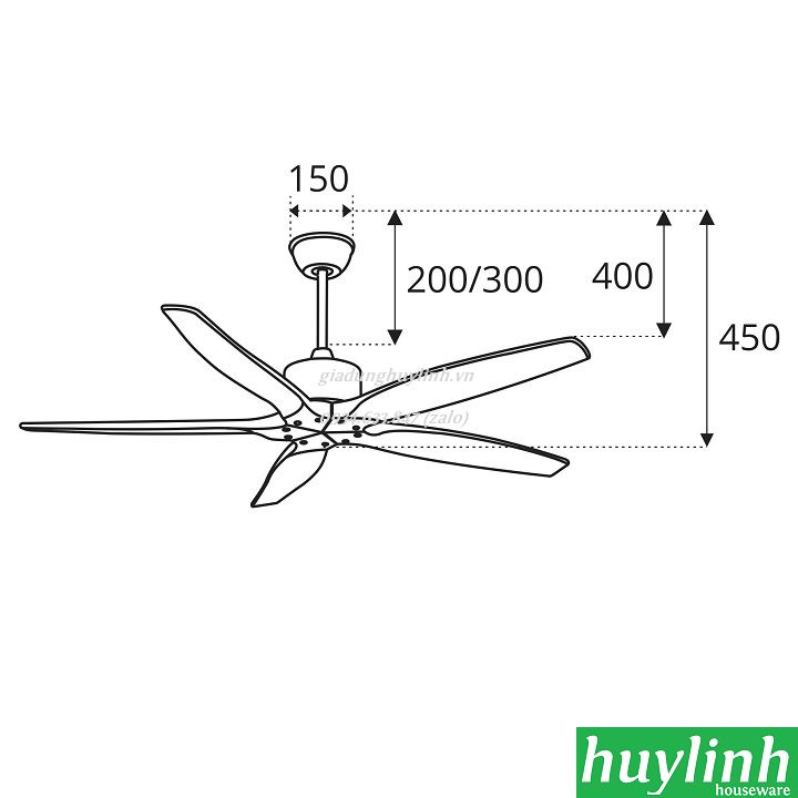 Quạt trần cánh gỗ phay Sinwa SW1715  2