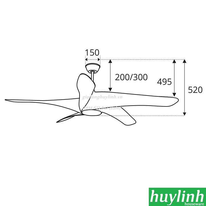 Quạt trần cánh gỗ phay Sinwa SW1717 2