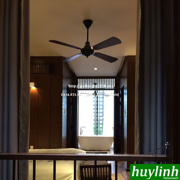 Quạt trần cánh gỗ kiểu cổ Kim Thuận Phong KC168 - Bảo hành 5 năm