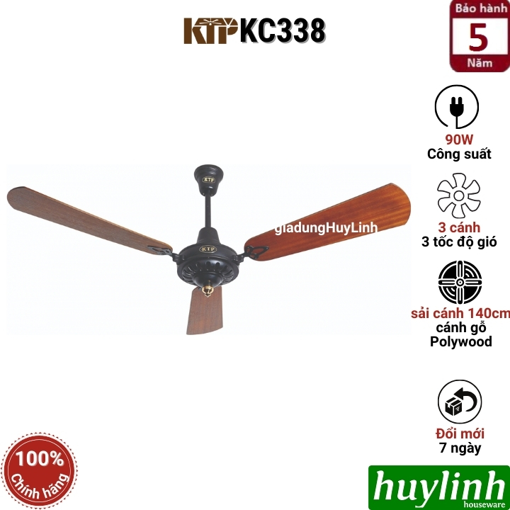Quạt trần kiểu cổ KTP KC338 (2024)