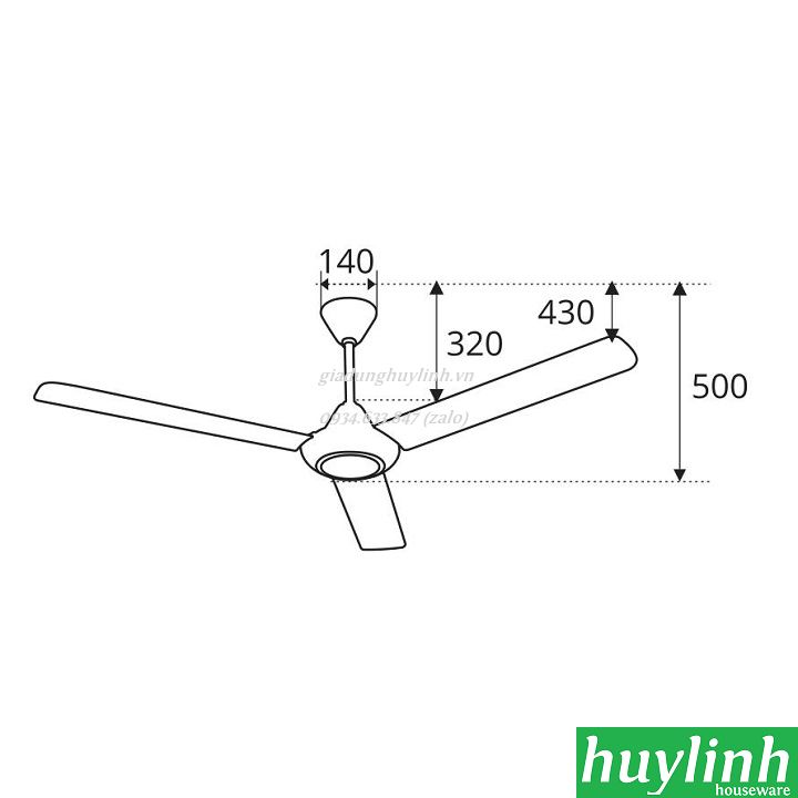 Quạt trần Sinwa S60 - 3 cánh 2