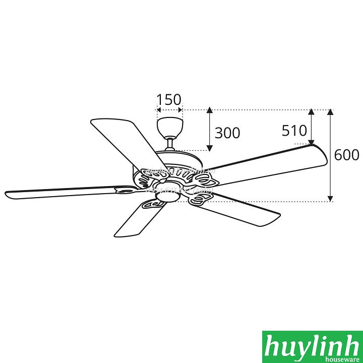 Quạt trần trang trí Sinwa F62 ORB 2