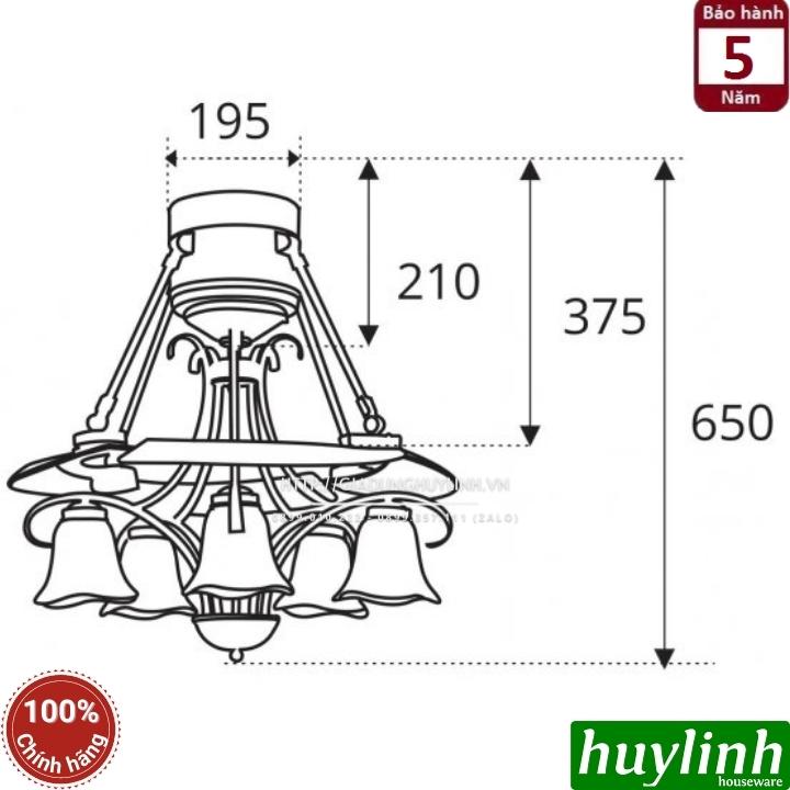 Quạt trần triển vọng đèn LED Sinwa QY002 2