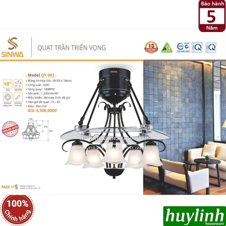 Quạt trần triển vọng đèn LED Sinwa QY002 3