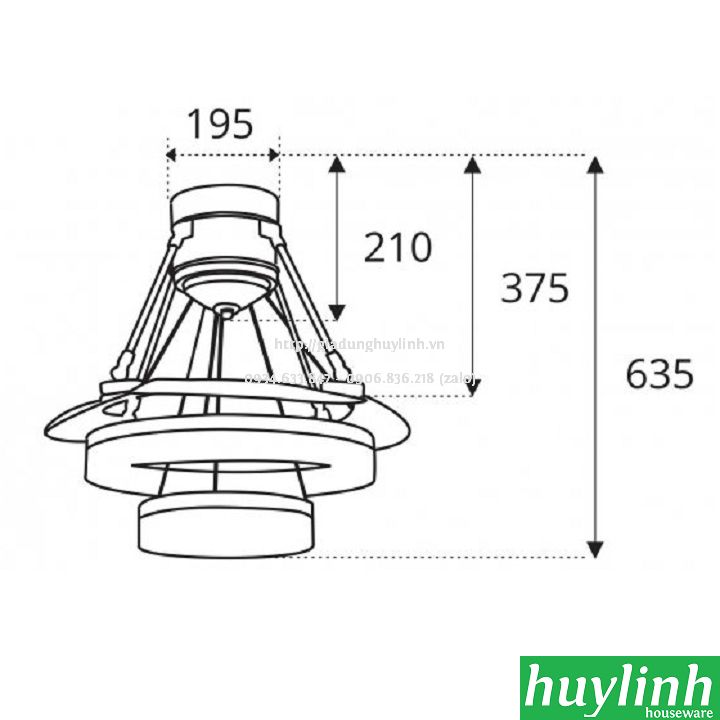 Quạt trần triển vọng đèn LED Sinwa QY003 2