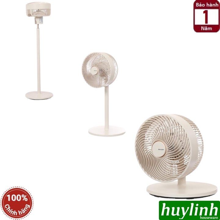 Quạt cây đứng tuần hoàn không khí Sharp PJ-CD114V-C - động cơ DC 36W - 3 cánh 8 tốc độ gió 3