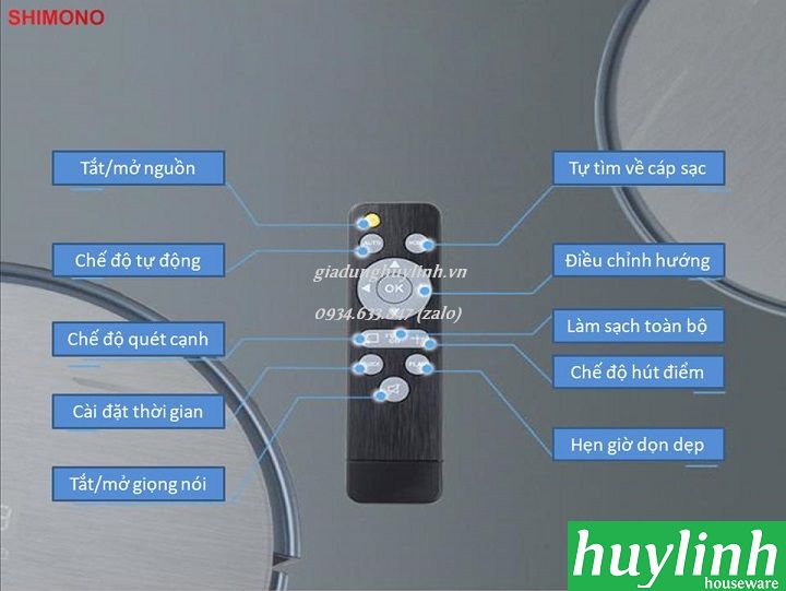 Robot hút bụi lau nhà Shimono X5S - điều khiển smartphone 5