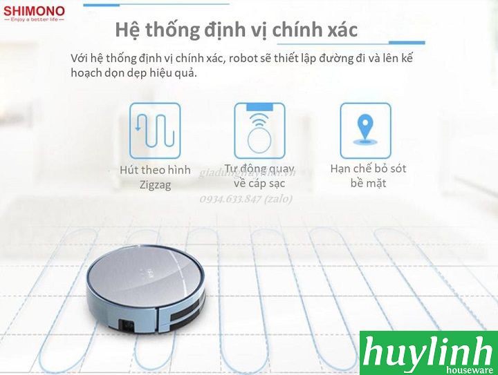 Robot hút bụi lau nhà Shimono X5S - điều khiển smartphone 6