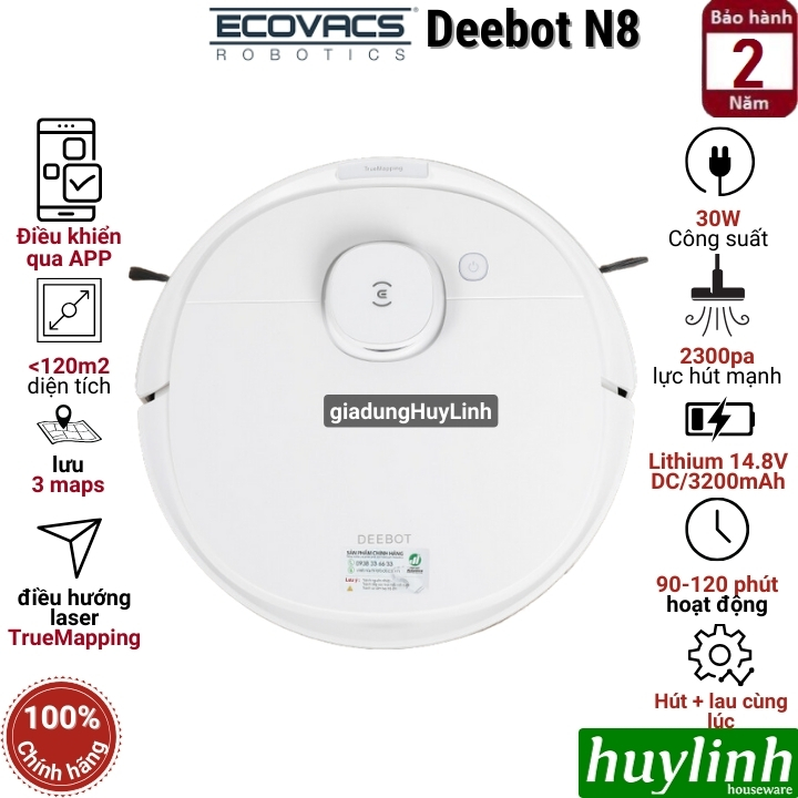 Robot hút bụi thông minh Ecovacs Deebot N8