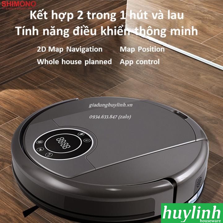 Robot hút bụi lau nhà Shimono ZK808 - điều khiển smartphone 4