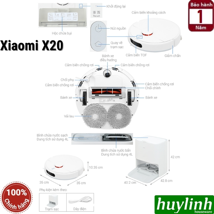 Robot hút bụi lau nhà Xiaomi X20  2