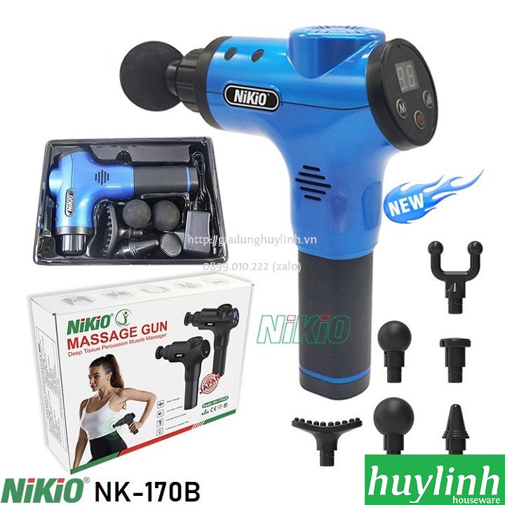 Súng máy massage cầm tay dùng pin Nikio NK-170B - 2000mAh 2