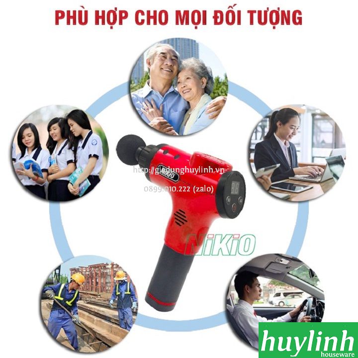 Súng máy massage cầm tay dùng pin Nikio NK-170B - 2000mAh 3