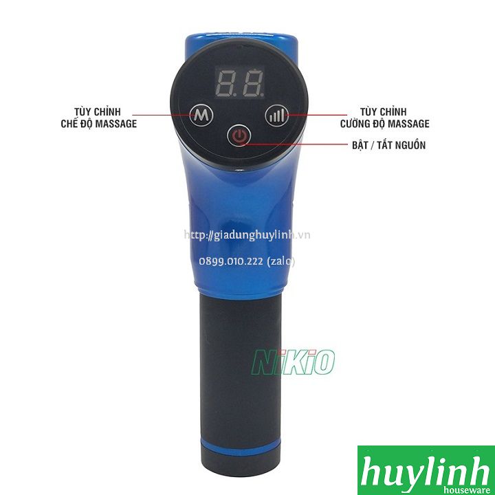 Súng máy massage cầm tay dùng pin Nikio NK-170B - 2000mAh 6