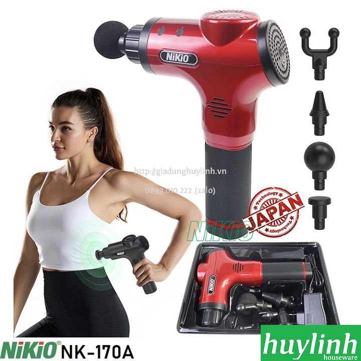 Súng máy massage cầm tay dùng pin Nikio NK-170A -2000mAh 2