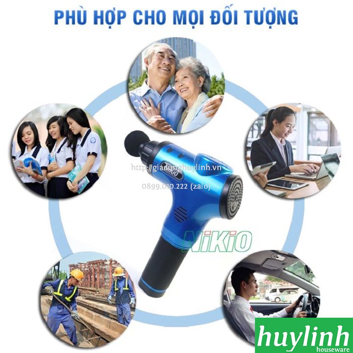 Súng máy massage cầm tay dùng pin Nikio NK-170A -2000mAh 4