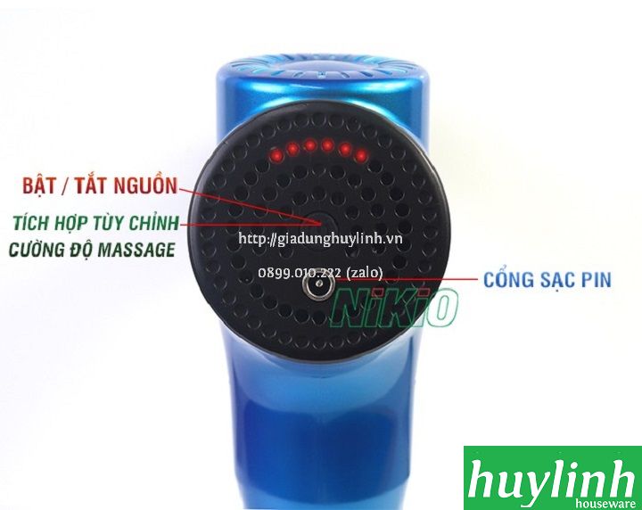 Súng máy massage cầm tay dùng pin Nikio NK-170A -2000mAh 8