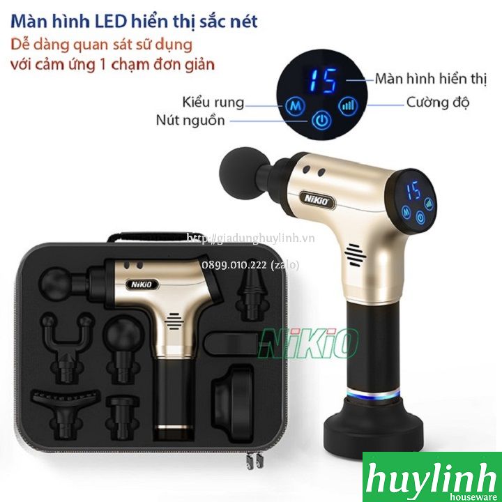 Súng máy massage cầm tay dùng pin Nikio NK-171 - 2400mAh 4