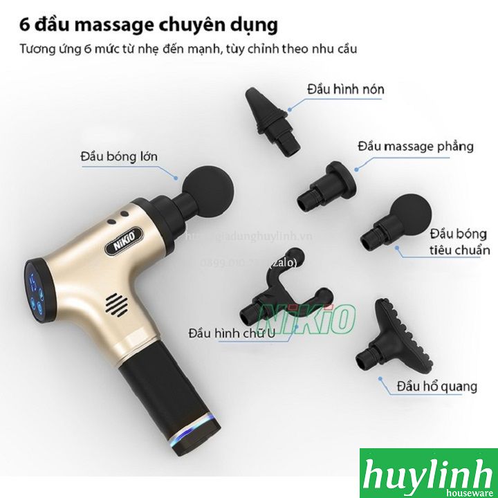 Súng máy massage cầm tay dùng pin Nikio NK-171 - 2400mAh 5