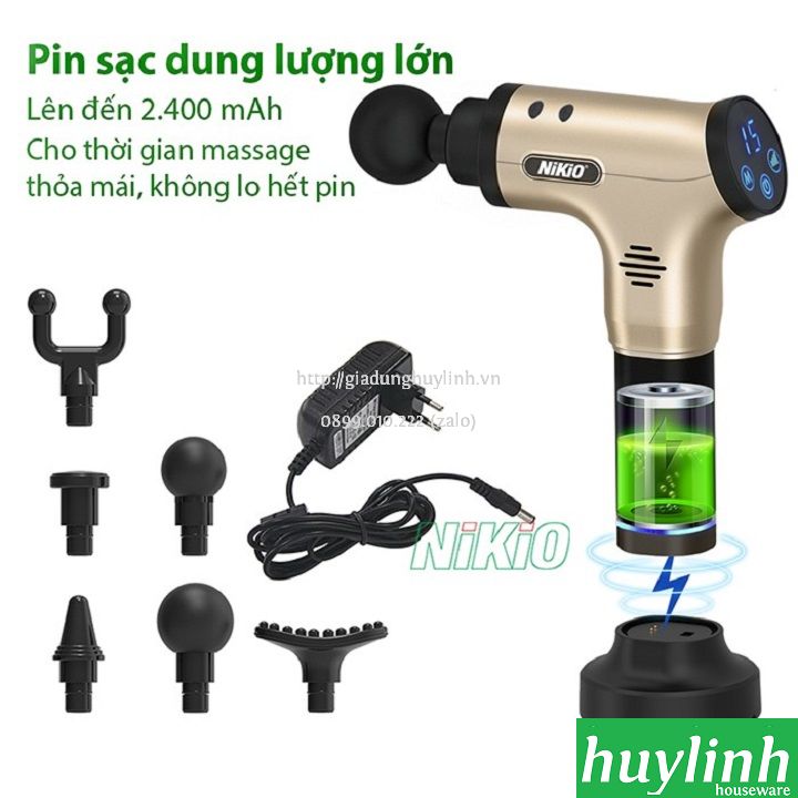 Súng máy massage cầm tay dùng pin Nikio NK-171 - 2400mAh 6