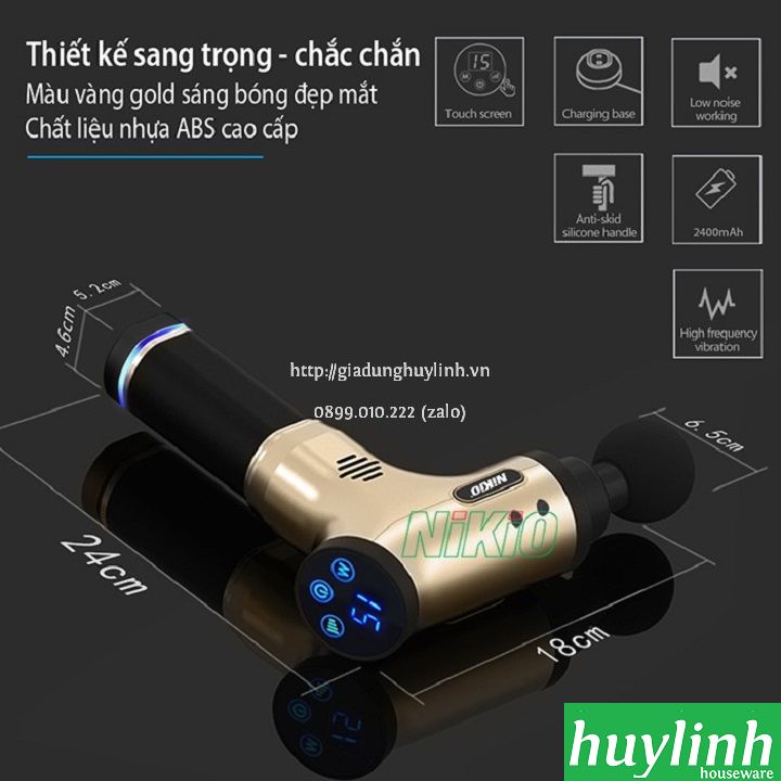 Súng máy massage cầm tay dùng pin Nikio NK-171 - 2400mAh 7