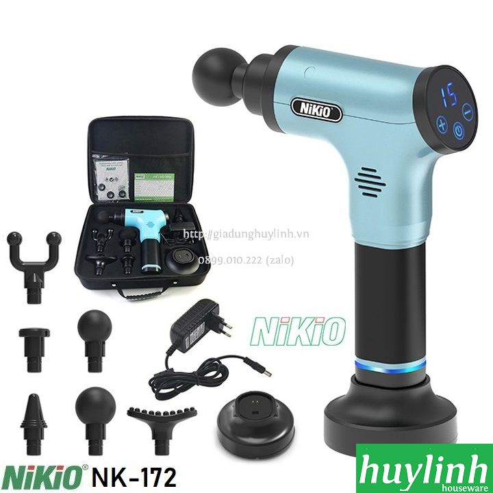 Súng máy massage cầm tay dùng pin Nikio NK-172 - 2500mAh 2