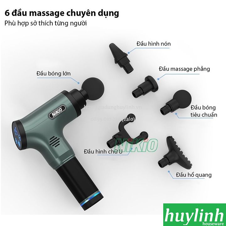 Súng máy massage cầm tay dùng pin Nikio NK-172 - 2500mAh 6