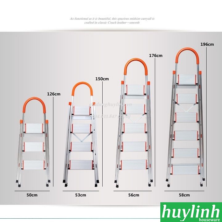 Thang ghế Inox Nikita IN04 - 4 bậc - 90 cm 4