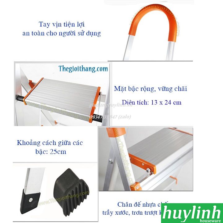 Thang ghế Inox Nikita IN04 - 4 bậc - 90 cm 5