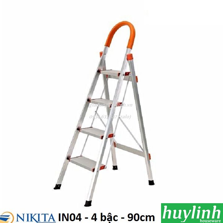 Thang ghế Inox Nikita IN04 - 4 bậc - 90 cm